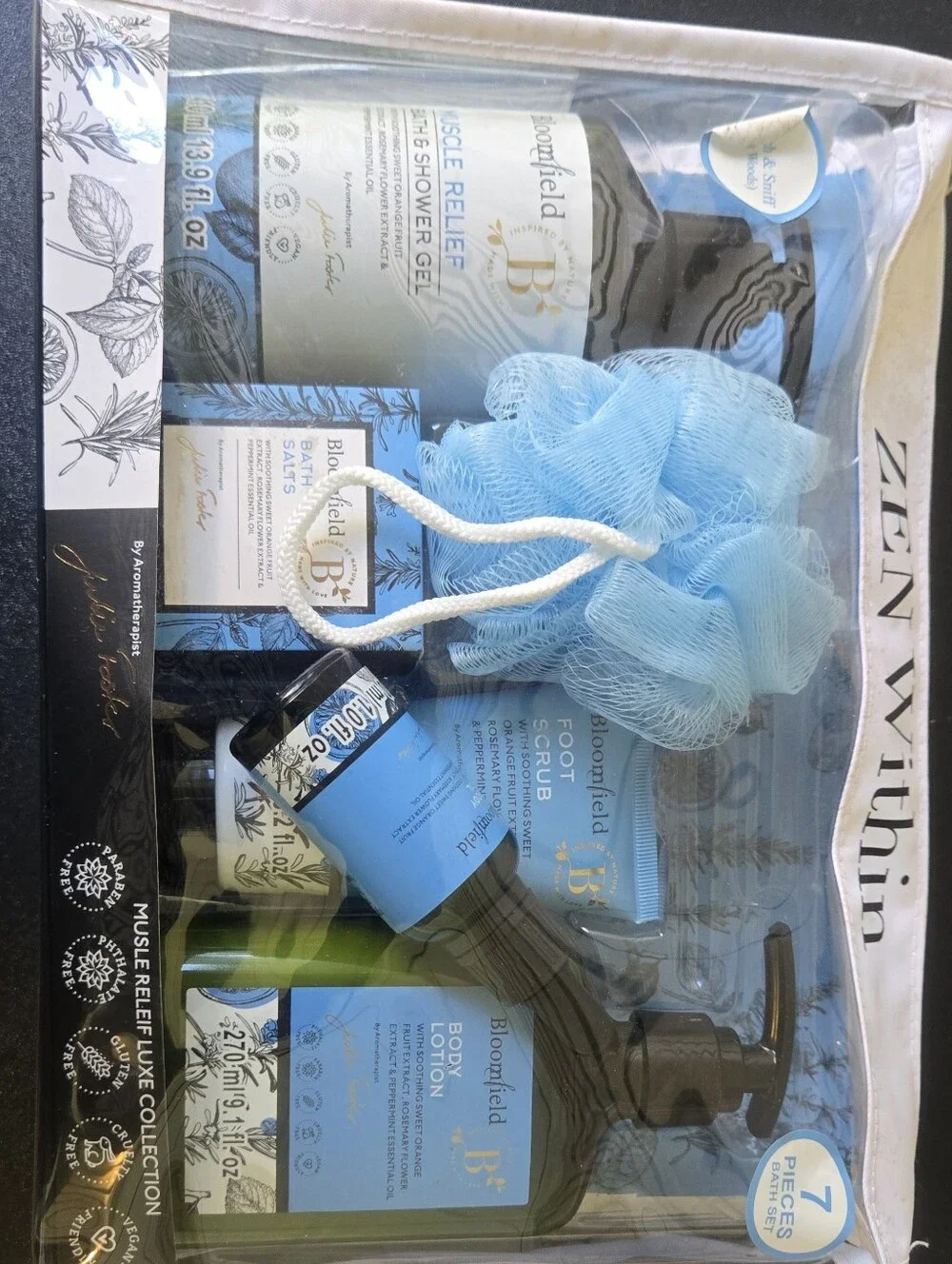 Blue Bath & Body Gift Set – 7-Piece Blue Care Kit